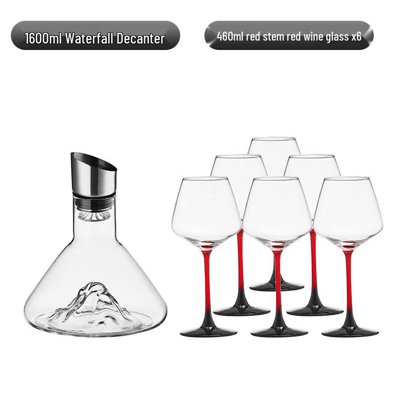 Handun Plastic Red Wine Glass and Decanter Set