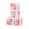 Transparent Balloon Box Party Transparent Balloon Box 4 Pieces White Alphanumeric Set Decoration Supplies Birthday Decoration Background Recital