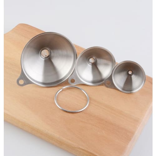 3-Piece Stainless Steel Funnel Set: Wide-Mouth Funnel, Mini Funnel, for Oil, Vinegar, Sake, Spices, Oil Cans, Oil Bottles, Pouring Tools, 3 Sizes, Wid