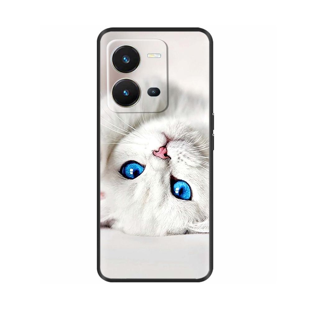 Cute Silicon Phone Case For Vivo X80 Lite 5G Case 2022 Black Silicone Soft TPU Back Cover for vivo X80 Lite X80Lite Bumper Capas