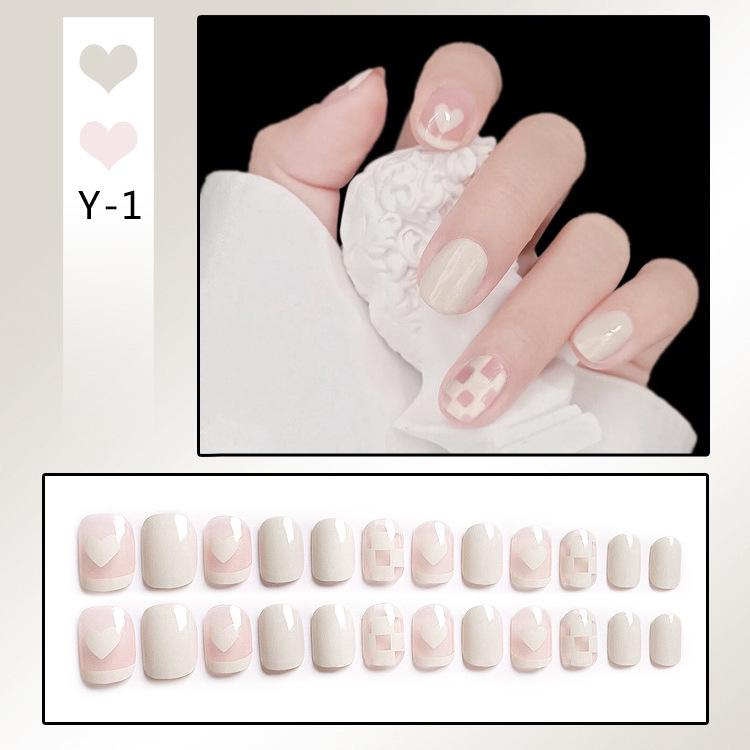 24-Piece French Style Detachable Nail Art Set with Stickers