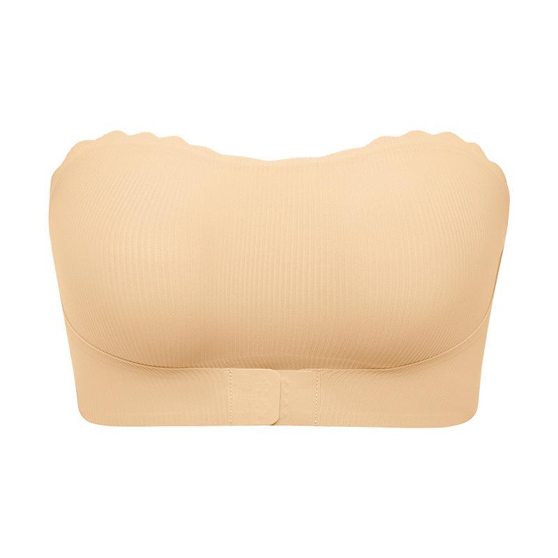 

Полосатый Бесшовный Волнистый Край Тонкий Дышащий Спортивный Без бретелек Защита от Сползания Без бретелек Застежка спереди Со сборкой по бокам L