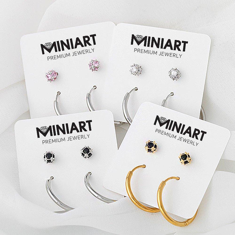 Color Cubic Piercing + Ring Piercing [Sold as a Pair]