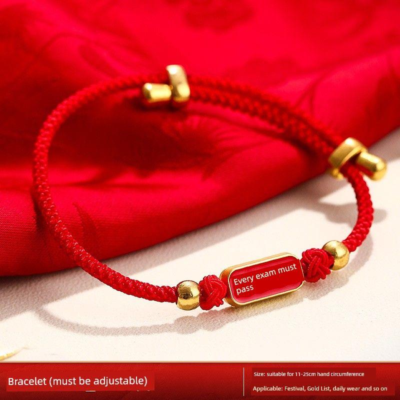 

Браслет с рейтинговым названием Студентки старших классов Сдают каждый экзамен Оригинальный ремешок для переноски Подарок Плетеный вручную Красная веревка [Every exam must pass] Adjustable 2 Pack