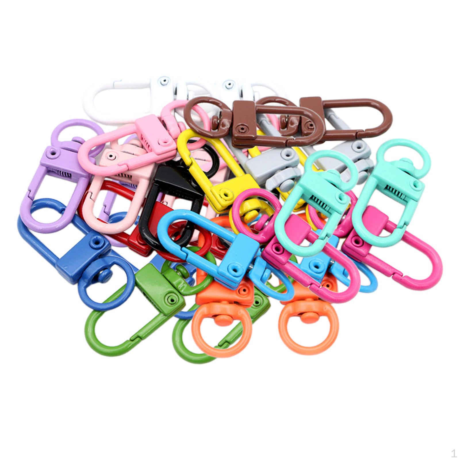 

50x Colorful Lobster Clasps Swivel for DIY Jewelry Making Keychain Bags