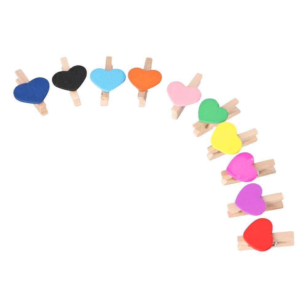 Shabby Chic Gifts Party Mini Heart Shaped Decor Supply Room Craft Wooden Photo Pegs Clips