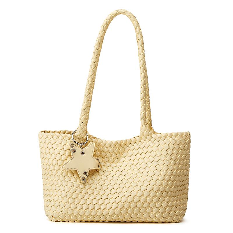 Hand-woven Bag, Casual Tote Bag, Underarm Hand-carry Large Capacity Bucket Bag for Women