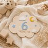 1‑Set Wooden Baby Monthly Milestone Cards, 1‑12 Months Growth Photo Props, Newborn Photography Sign, Holiday Gift