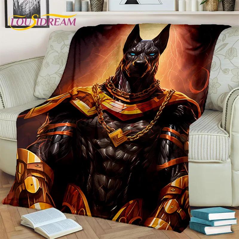 Anubis faraon Horus mumia mitologia egipska bogowie koc, miękki koc do rzucania dla domu sypialnia kanapa z funkcją spania narzuta na piknik koc dziecięcy