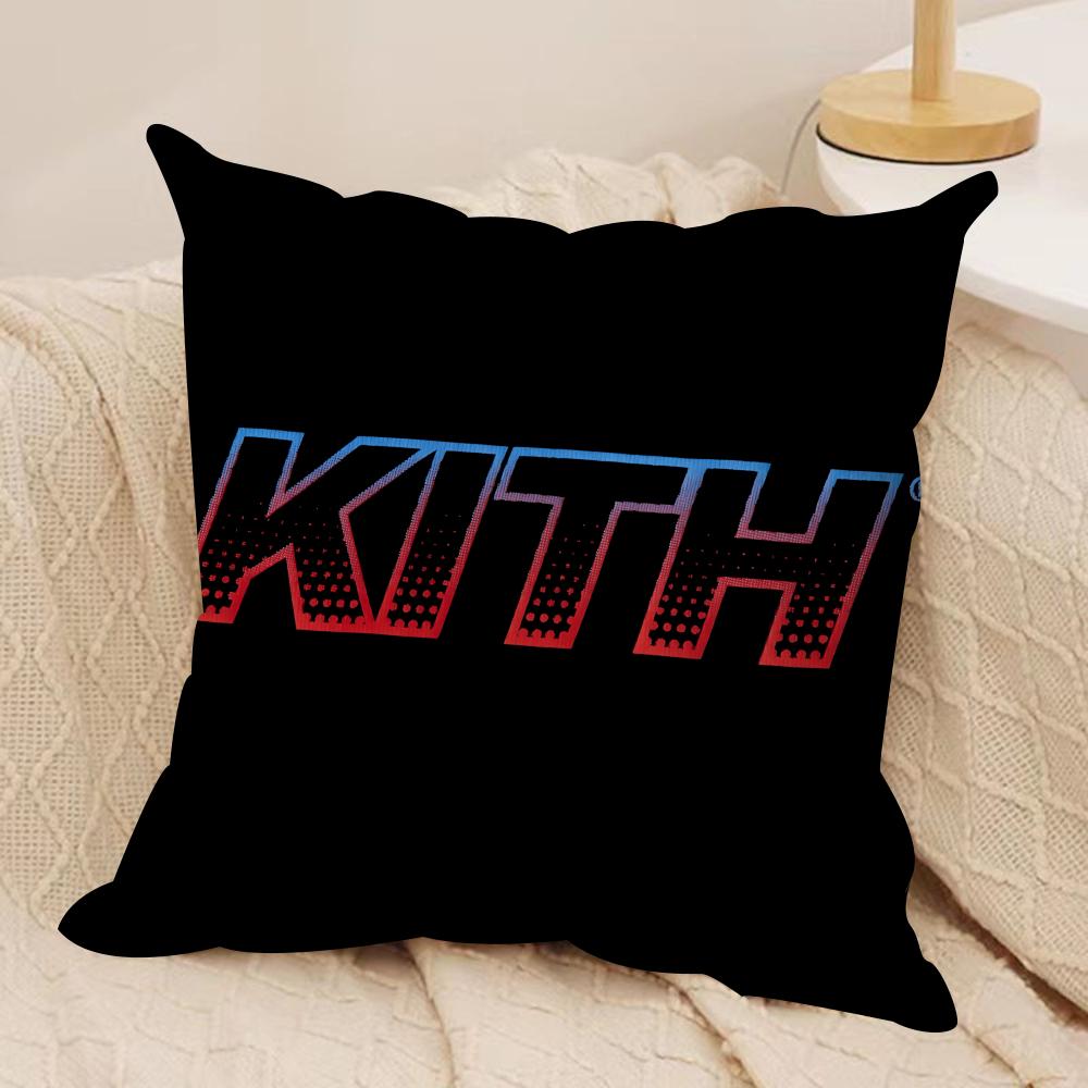 Classic Logo KKITH Cushion Cover Short Plush Doublesided Print Square Throw Pillow Covers Sofa Home Cushion Decor