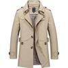 Frühlings- und Herbst-Herrenjacken Lässiger Business-Trenchcoat Herren Freizeitmantel Herren Einreiher Windjacken