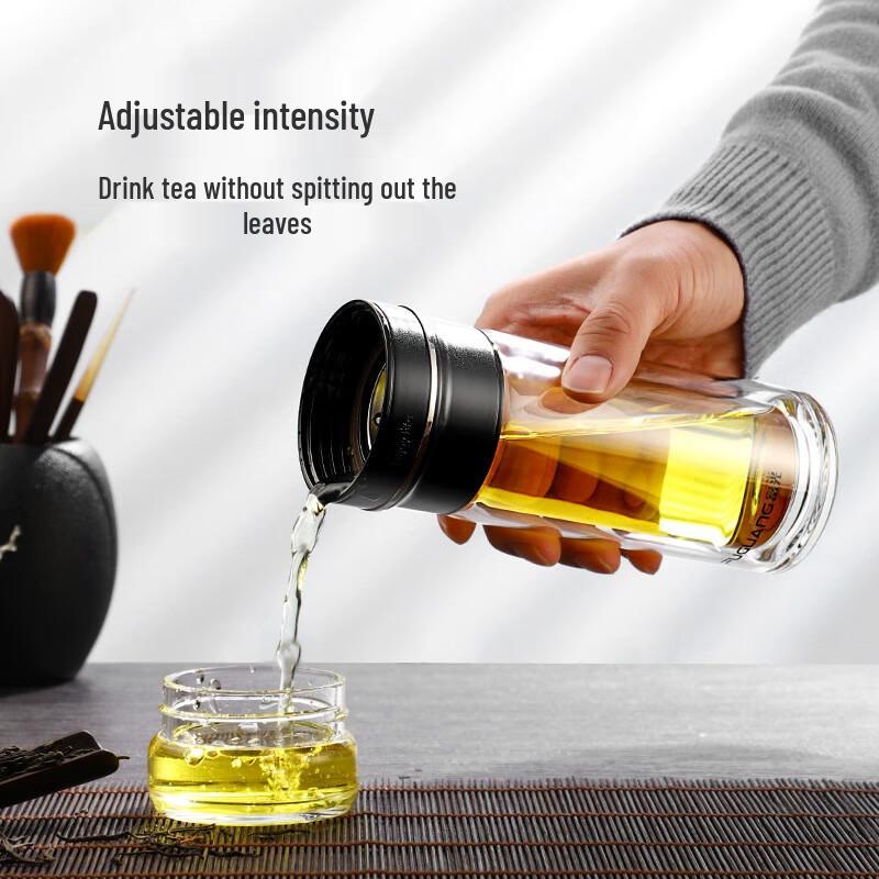 Fuguang Portable Double-Layer Glass Tea Infuser Cup