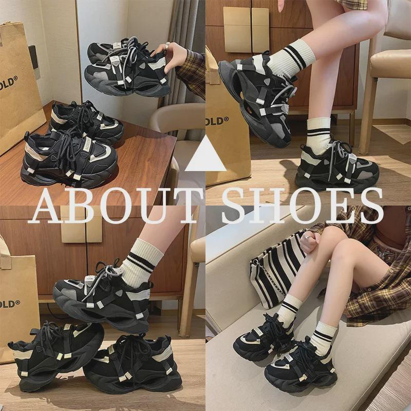 2025 Women's Korean Style Thick-Soled Running Shoes, FB7703: Height-Enhancing, Casual, Spring Sneakers for Students