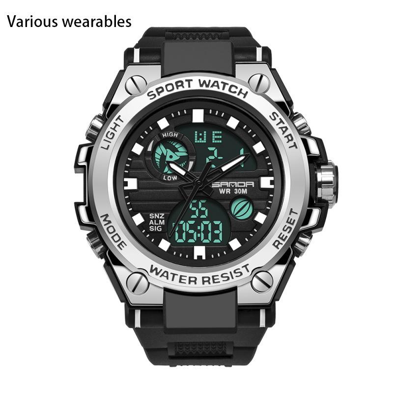 Trendy and Personalized Men's Electronic Watch Outdoor Sports Waterproof Luminous Watch Multi-functional Male and Female Student Watch