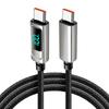 2025 Nylon Braided Fast Charging Type-C Cable with Digital Display, Zinc Alloy, 100W, Compatible with Multiple Models