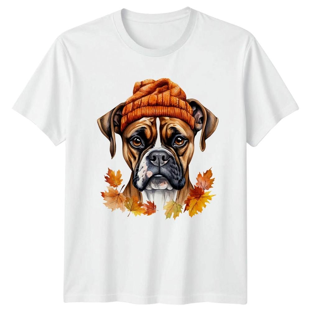 Watercolor Boxer Dog Wearing Autumn TShirt Boxer Dog Thanksgiving S