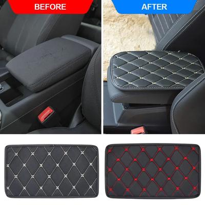 Almohadilla protectora para consola central de automóvil, cubierta universal para reposabrazos, antideslizante, de cuero de fibra suave, decoración para automóvil, reposabrazos con estilo