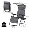 Foldable Reclining Garden Chair with Headrest, Zero Gravity Deck Sun Lounger Seat Chair with Footrest, Armrest, Cup Holder & Canopy Shade, Grey