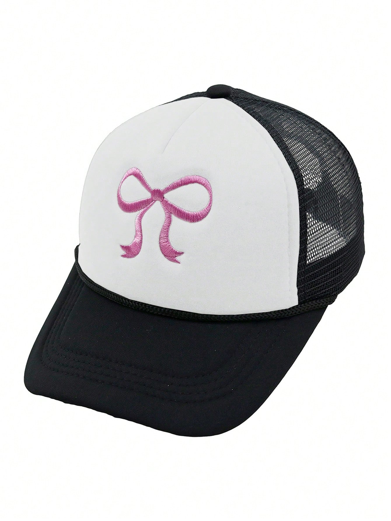 

Women s Embroidered Bowknot Trucker Mesh Cap, Adjustable Casual Sun Protection Y2K Sun Hat Suitable For Spring & Fall Traveling Adjustable