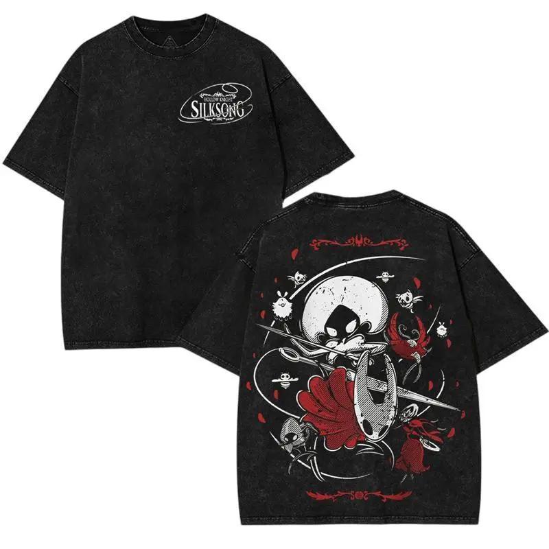 Classic Game Characters Cartoon Elements Men T-shirts Gothic Clothing Characters Washed and Worn T-shirts Sports Streetwear