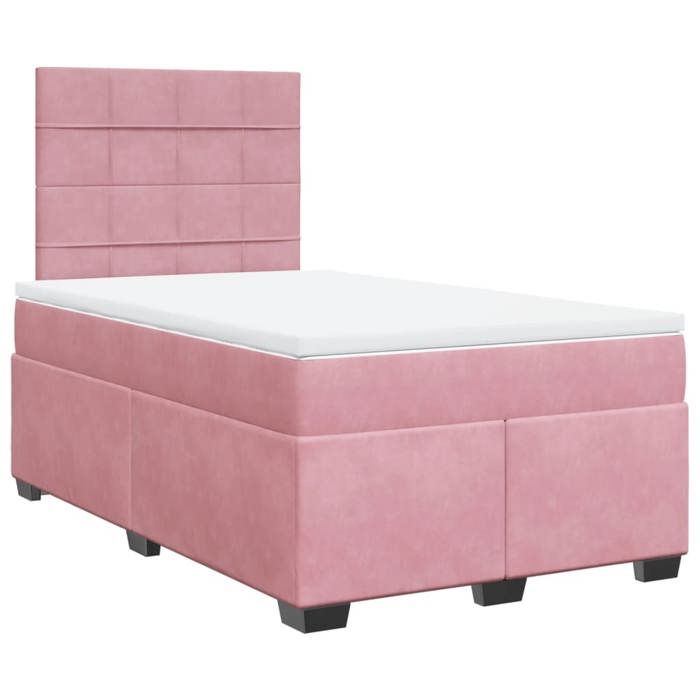 Maison Exclusive - Sommier à lattes de lit avec matelas Rose 120x200 cm Velours