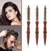 Antistatic Properties Mini Curling Comb Solid Wood Handle Hair Rolling Brush  Scalp Massage