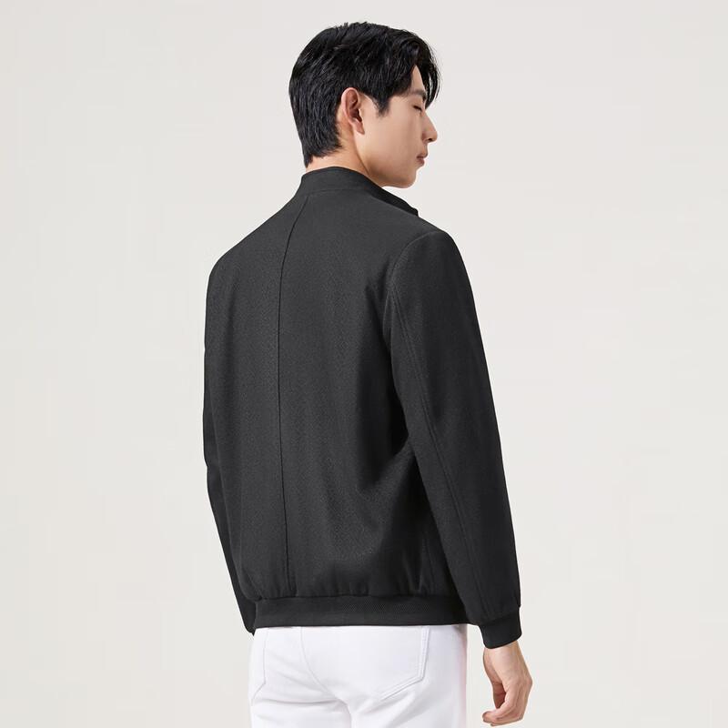 Septwolves Men's 24% Wool Stand Collar Knit Jacquard Jacket