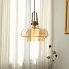 American Vintage Amber Glass Pendant Lamp Nordic Modern Home Decoration Bedroom Study Living Room Chandelier Atmosphere LED Lamp