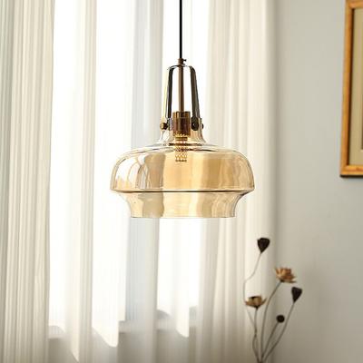 American Vintage Bernstein Glas Pendelleuchte Nordisch Modern Heimdekoration Schlafzimmer Arbeitszimmer Wohnzimmer Kronleuchter Atmosphäre LED Lampe