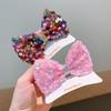 Children's color sequined three-dimensional bow hairpin girl cute princess top clip hair accessories