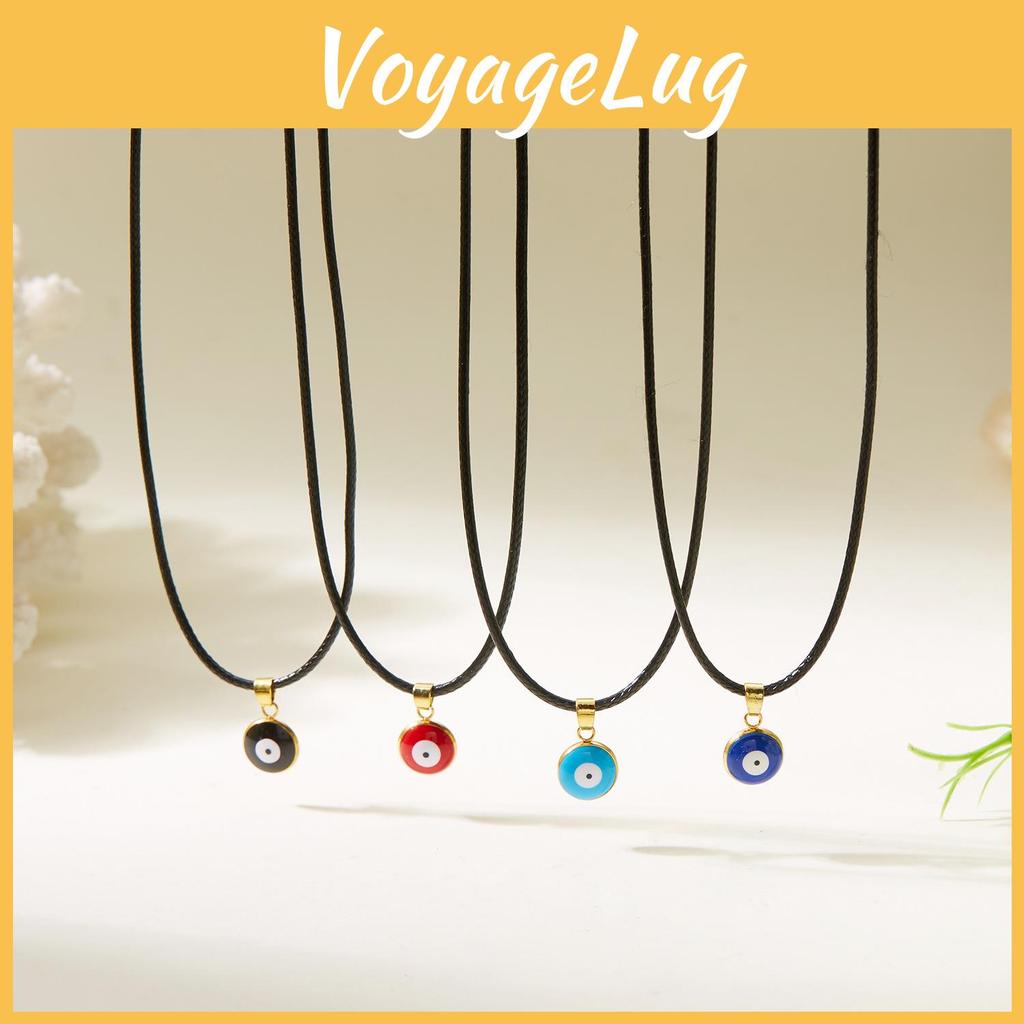 Creative Demon Eye Necklace With Leather Cord For Fashion Girls