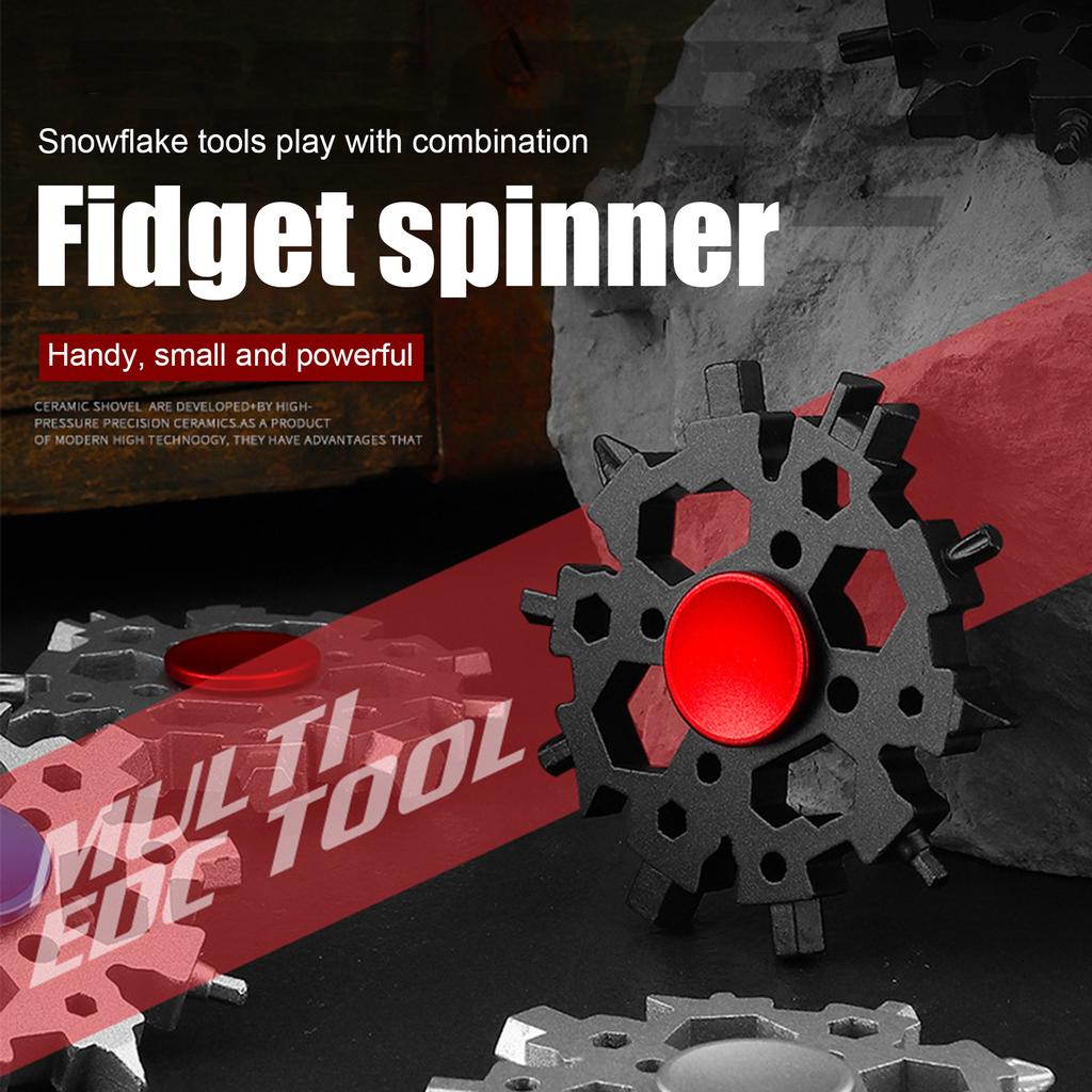 23-in-1 Fingertip Spinner Snowflake Wrench Screwdriver Bicycle Maintenance Pocket Tool Portable Multifunctional Camping Gadgets
