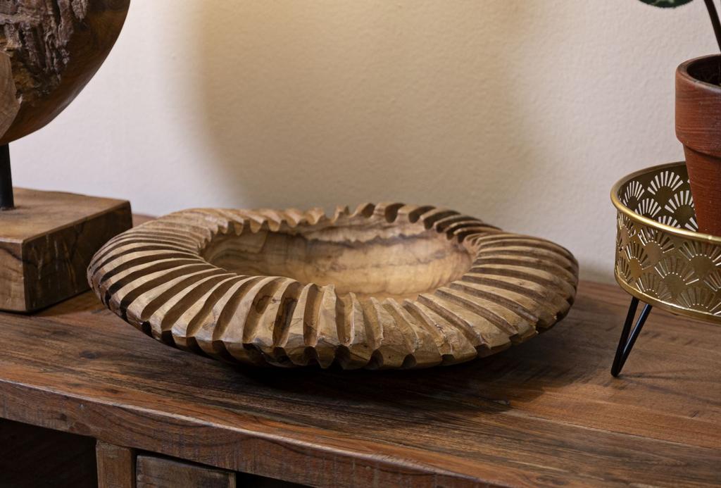 Tablett Geris Teak Cm Ø 35X7