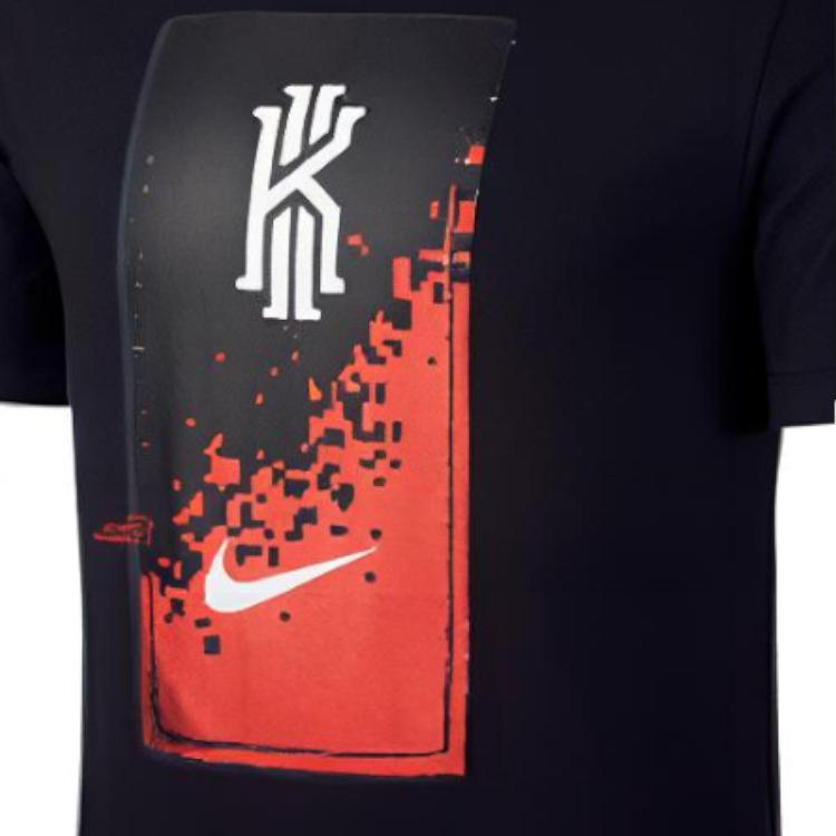 Nike Kyrie Irving Graphic Sports Crew Neck T-Shirt Men Tops Black CK9438-010