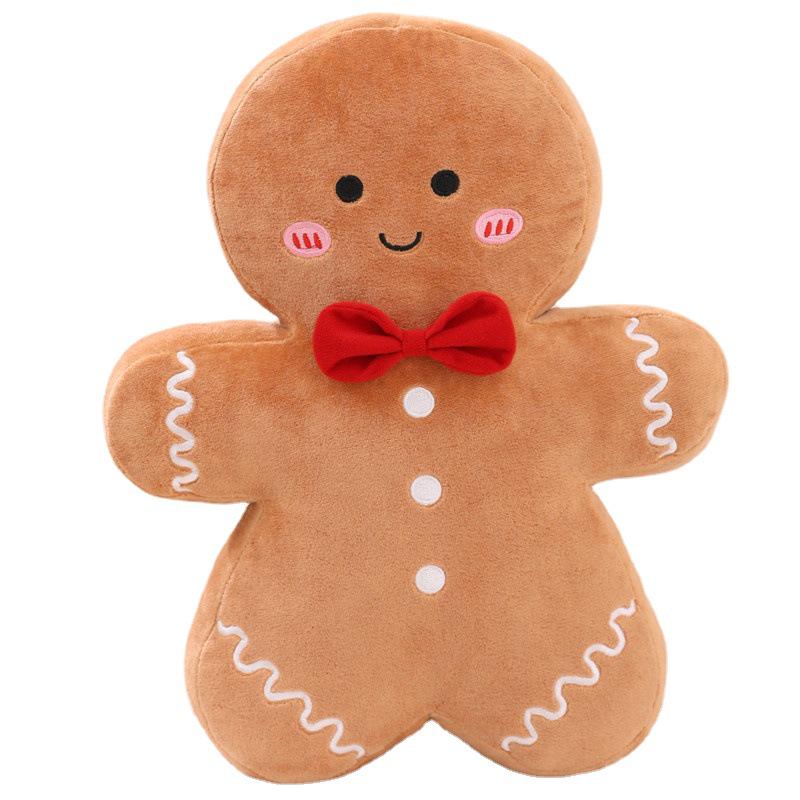 Gingerbread Man Pillow & Christmas Tree Cushion Set - Festive Holiday Decoration Gift for Kids