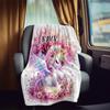 Unicorn Theme Home Customize Your Name Blankets Comfortable Soft Lightweight Allseason Multipurpose Blanket For Picnics Sofas Offices Beds Living