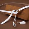 Thin Knotting Up Genuine Leather Belt Women  Alloy Clasp Suitable Leisure Work