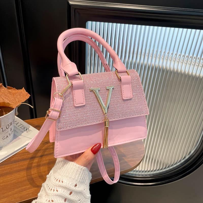 Letter Indentation Niche Bag Women's Fashion Trend Texture Handbag Bag Portable Fringed Messenger Bag