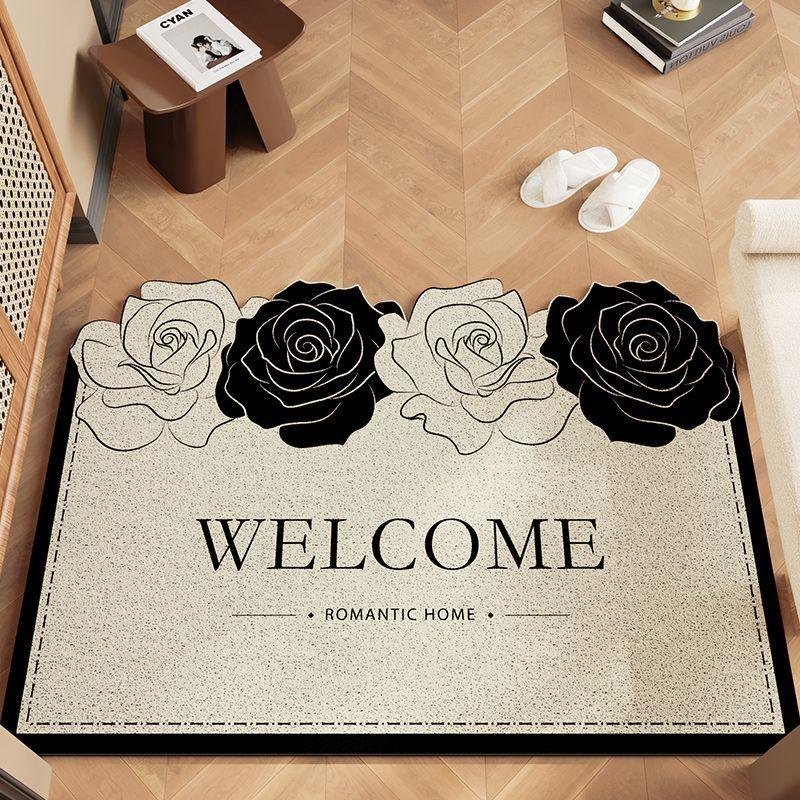 Flower Entry Door Mat Household Silk Ring Entry Dust Removal Floor Mat Large Entrance Dirt Resistant Anti-slip Foot Mat
