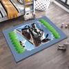 Airplane Crocodile Design Carpet with "Bombardiro Crocodilo" Text On Blue Background Suitable for Use As an Anti-slip1 For1room and Bedroom Sofas