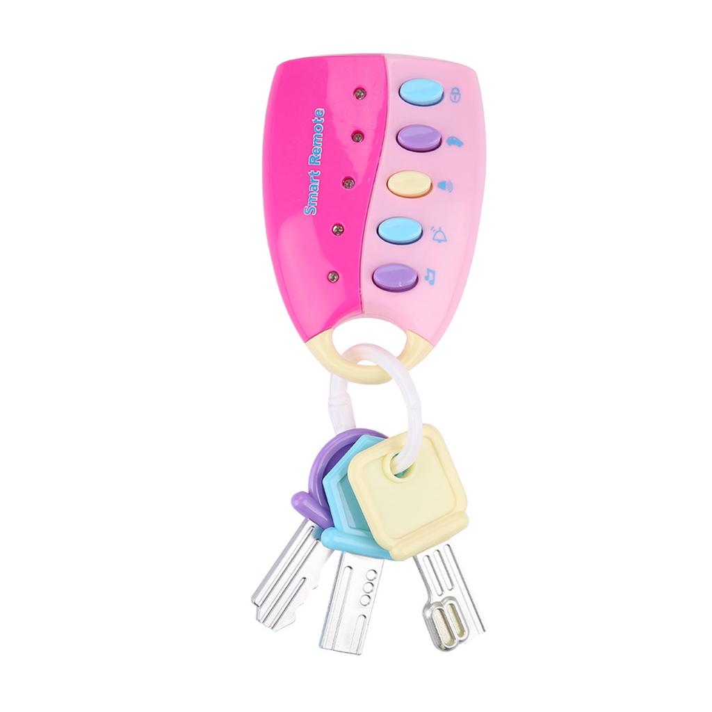 Simulated Car Key Lock Toy Remote Controller with Light Music Children Early Educational ToysPink
