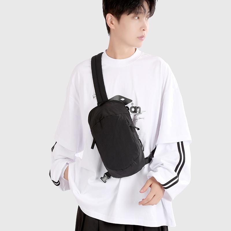 Crossbody Bag Outdoor Sports Chest Bag Large Capacity Solid Color Shoulder Bag