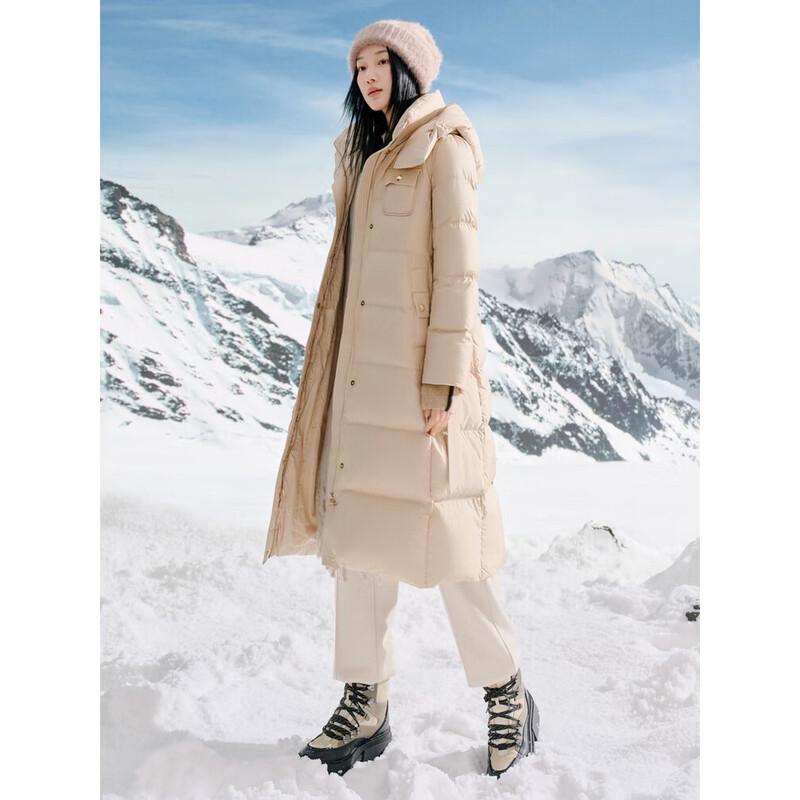 JUZI Annakao Women's Long White Goose Down 3-Proof Puffer Jacket