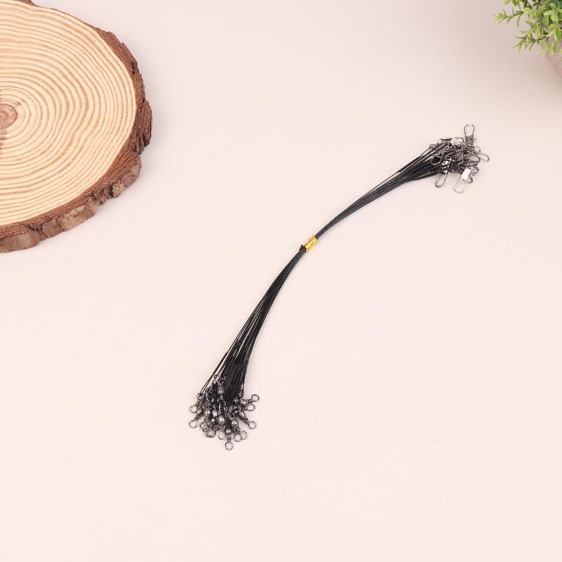 20 stk Anti-bitt Stål Fiskesene Ståltråd Fortom Med Svivel Fisketilbehør Blykjerne Fiskesene 15/20/30 cm