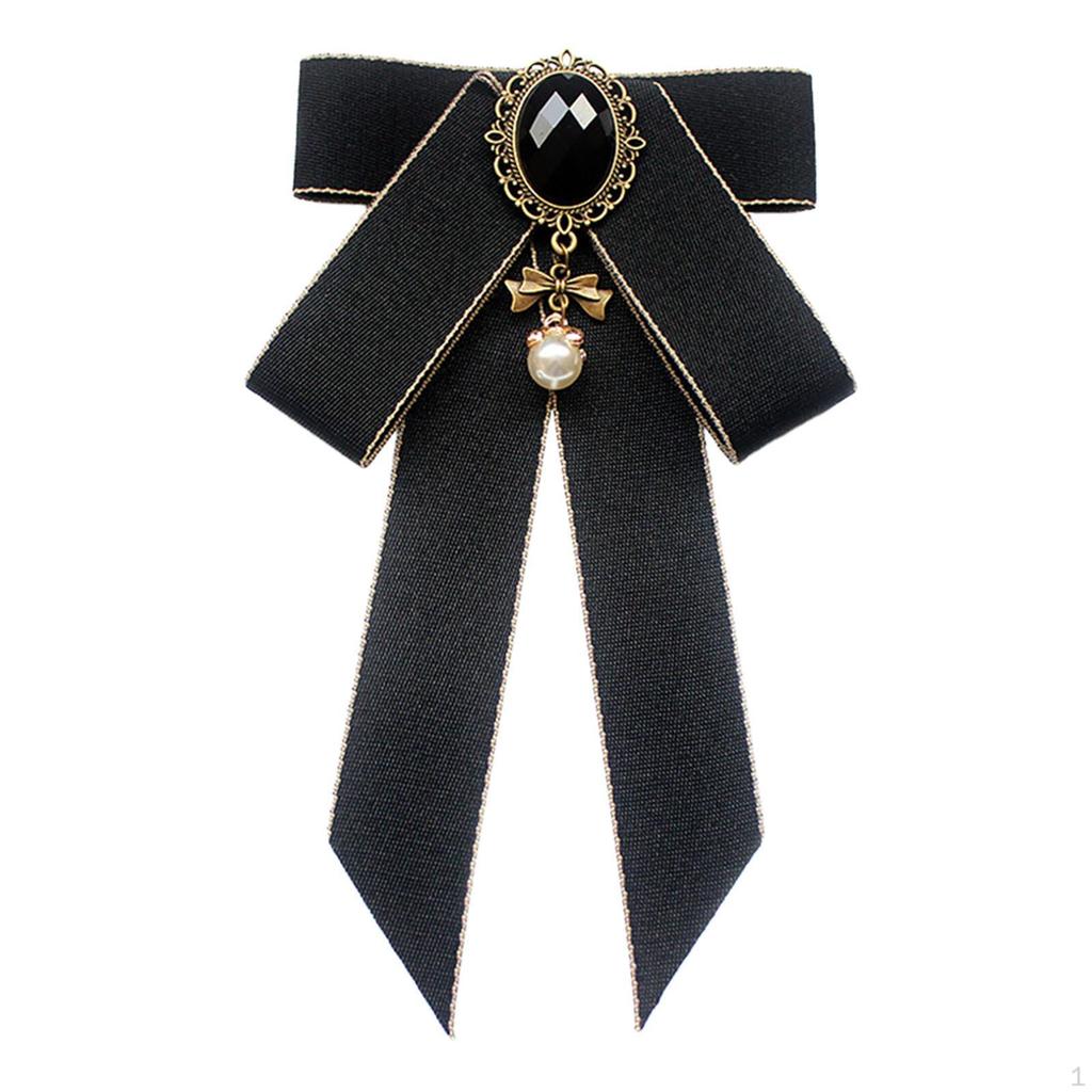 Bow Tie Ribbon Brooch Necktie Pre Tied Ladies Fashion Neck Pin Bowknot Shirt