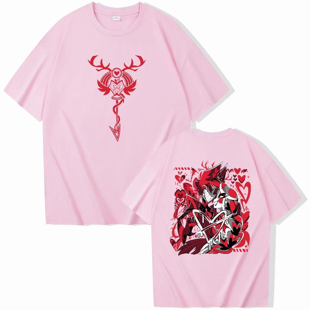 

2026 Summer Fashion Trendy Tee Unisex Women Vintage Hazbin Hotel Alastor and Charlie T-shirt O-Neck Short Sleeve Shirts Fans Gift 4XL
