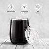 Stainless Steel Tumbler | Coffee Mug | Double Wall, Sweat-Proof Sipper with Lid for Hot & Cold Drinks | BIS-Approved | 300ml (Glossy Black Finish)
