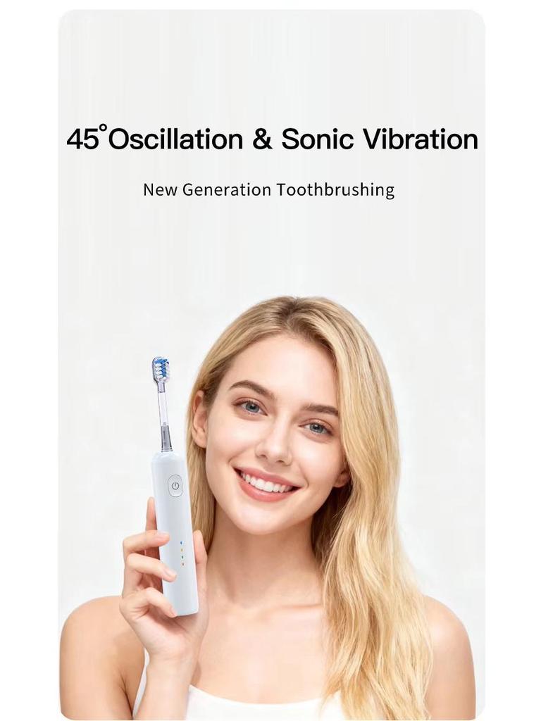 Electric Toothbrush for Adults with Soft Bristles, Intelligent Charging, and Sweep-Vibration Technology – Ideal Couple Gift