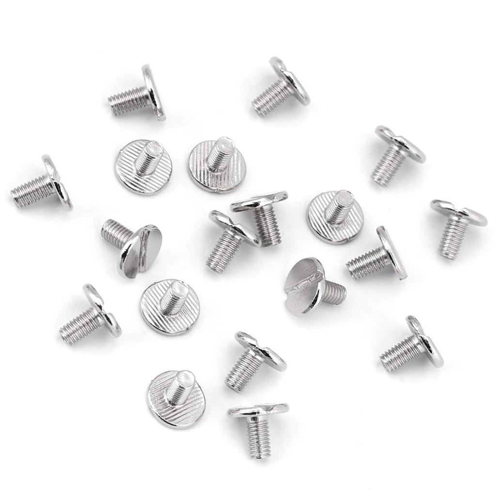 20PcsCelsiusset Brass Threaded Flat Head Nut Nail Rivets Screws Leather Craft Repair Supplies(5mm)