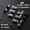 90 Degree HD 2.1 Male to Female HDTV Adapter Converter 8K 60HZ Mini /Micro HD to HD-compatible